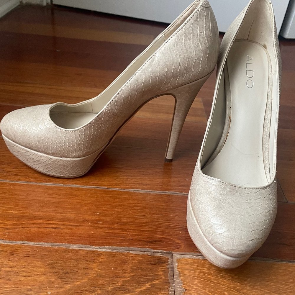 Aldo Platform Nude Heels - Pumps - 7.5